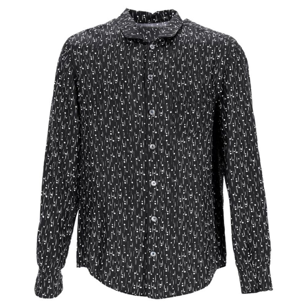Dolce & Gabbana Printed Long Sleeve Shirt in Black Silk